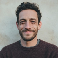 simple realistic portrait of a man friendly