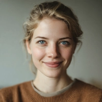 simple realistic portrait of a woman friendly (1)