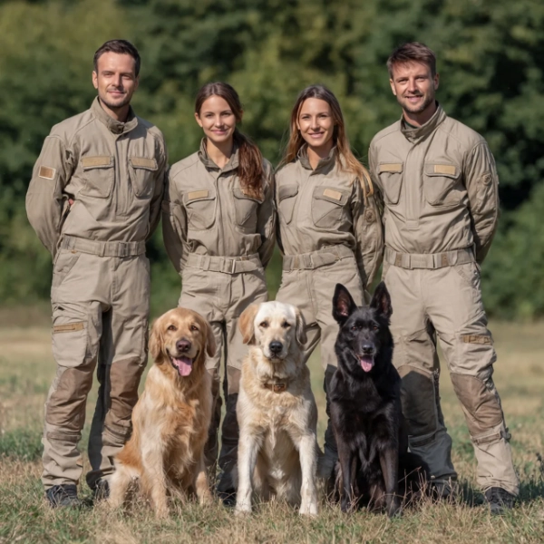 ultra realistic group photo of four professional